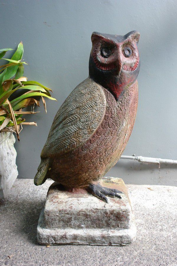 Vintage Owl Garden Statue Decorative Garden Statuary Architectural