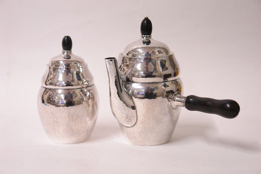 Jensen Silver Coffee Pot and Sugar Bowl Tea & Coffee Pots Silver