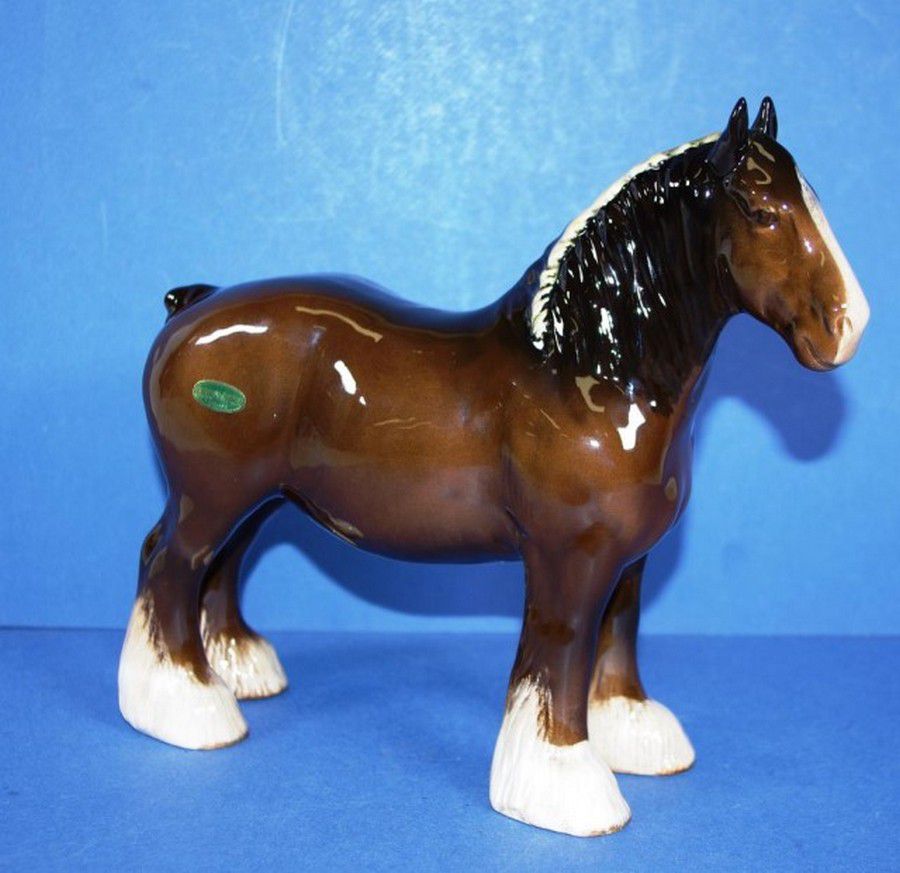 Standing Brown Clydesdale Horse Figure 22 cm Beswick Ceramics