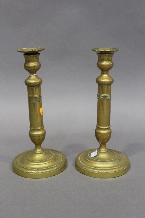 Antique French Brass Candlesticks (Pair) Candelabra/Candlesticks