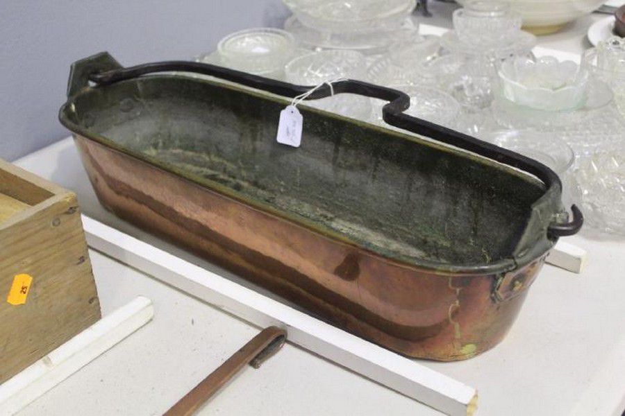 French Copper Fish Kettle 57cm Length Copper Metalware