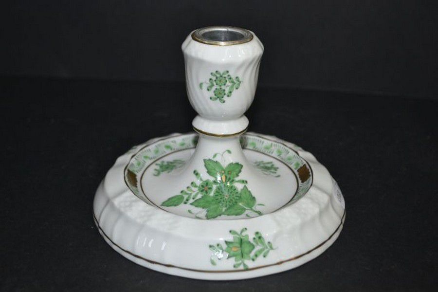 HandPainted Herend Porcelain Candlestick Zother 20th Century