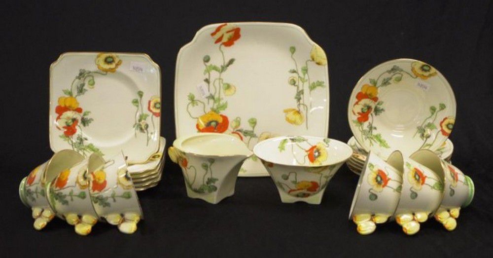 Royal Doulton Poppy Tea Set 21 Pieces Royal Doulton Ceramics