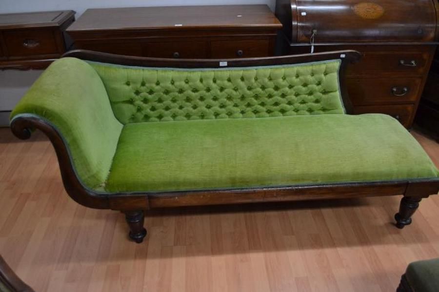 Antique Australian cedar single ended chaise lounge standing on
