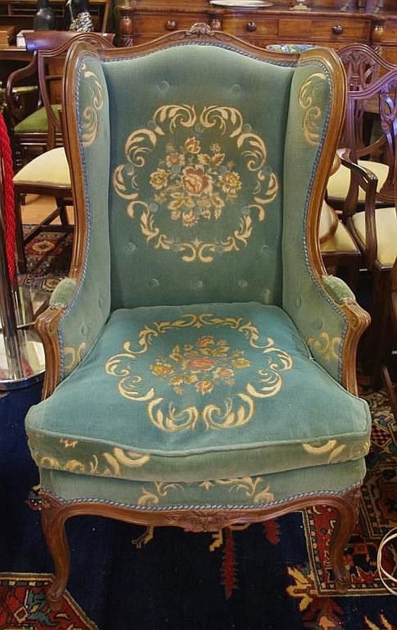 French Louis XV style wing back chair, 74 cm wide Seating Singles