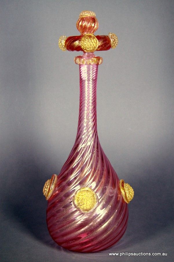 Murano Glass Decanter with Bold Stopper / Murano Glass
