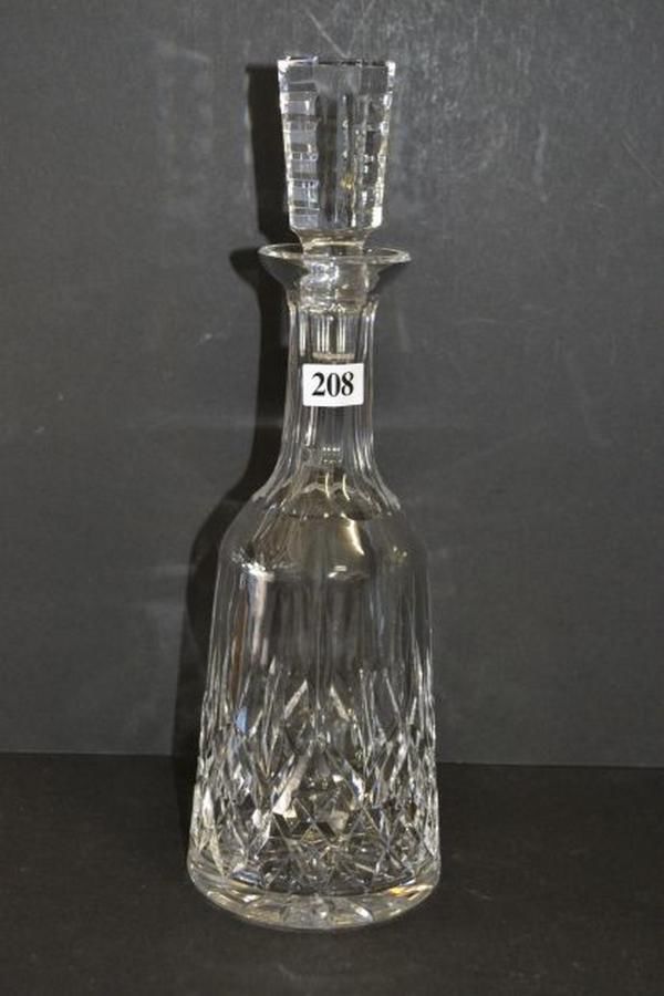 Waterford Crystal Decanter Tall Cut Glass Design Alcohol