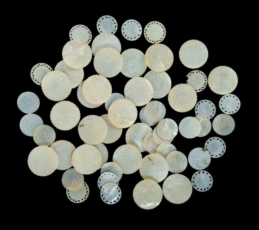 Mother of Pearl Gaming Tokens Collection Medals, civilian