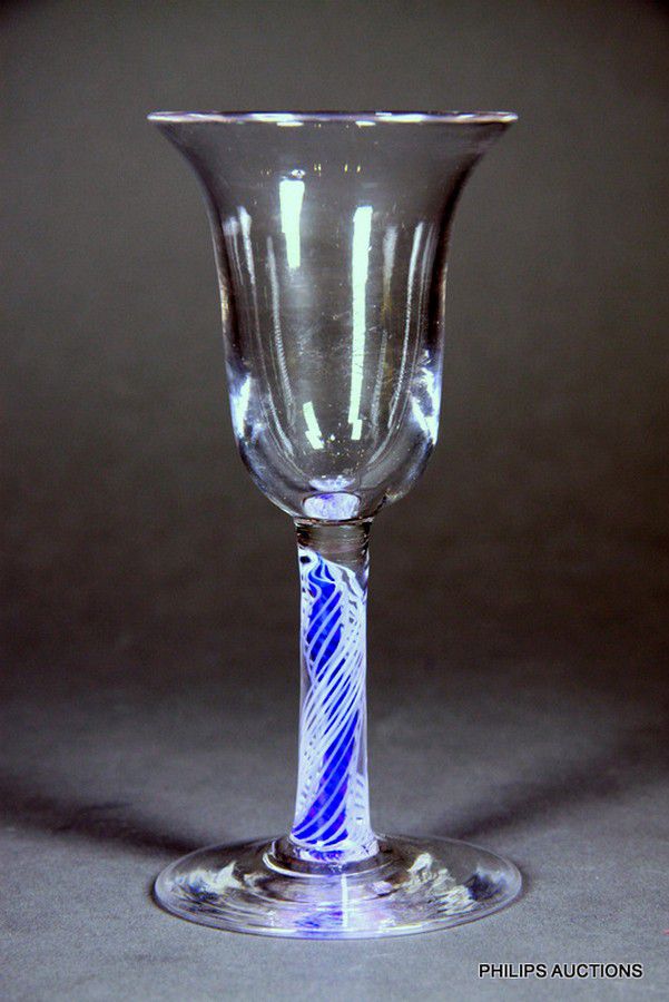 Twist Wine Glass with Bristol Blue Stem British