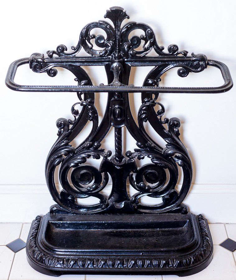 Black Cast Iron Umbrella Stand 19th Century English Hall, Umbrella