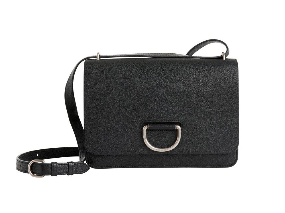 Burberry Black Leather DRing Shoulder Bag Handbags & Purses