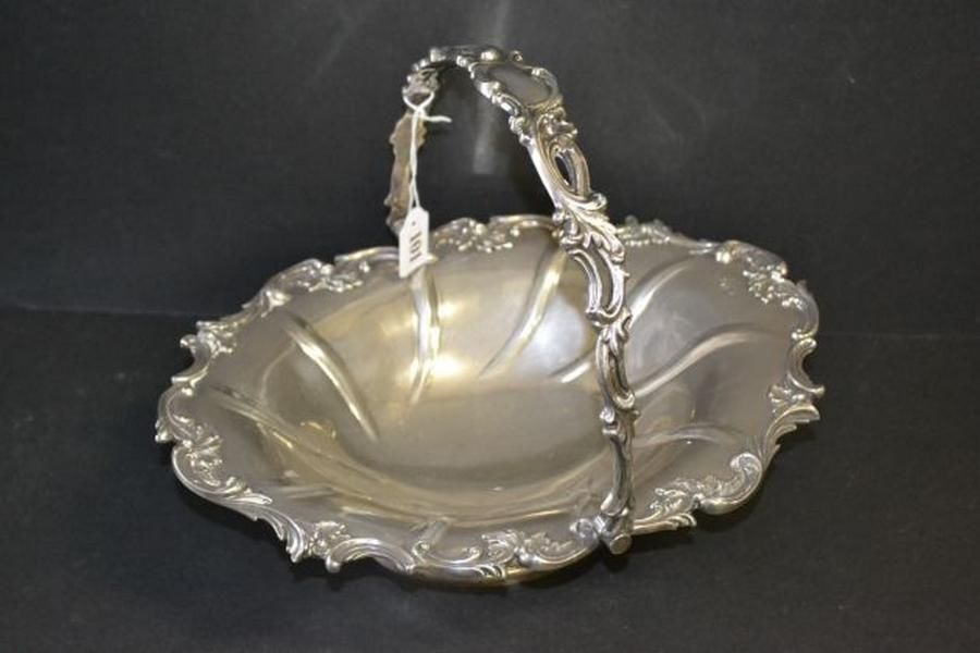 Victorian Sterling Silver Fruit Basket, Sheffield 1899 Baskets Silver