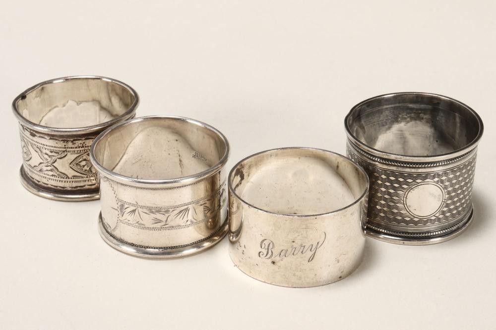 Set of 4 Sterling Silver Napkin Rings 74g Serviette Rings Silver