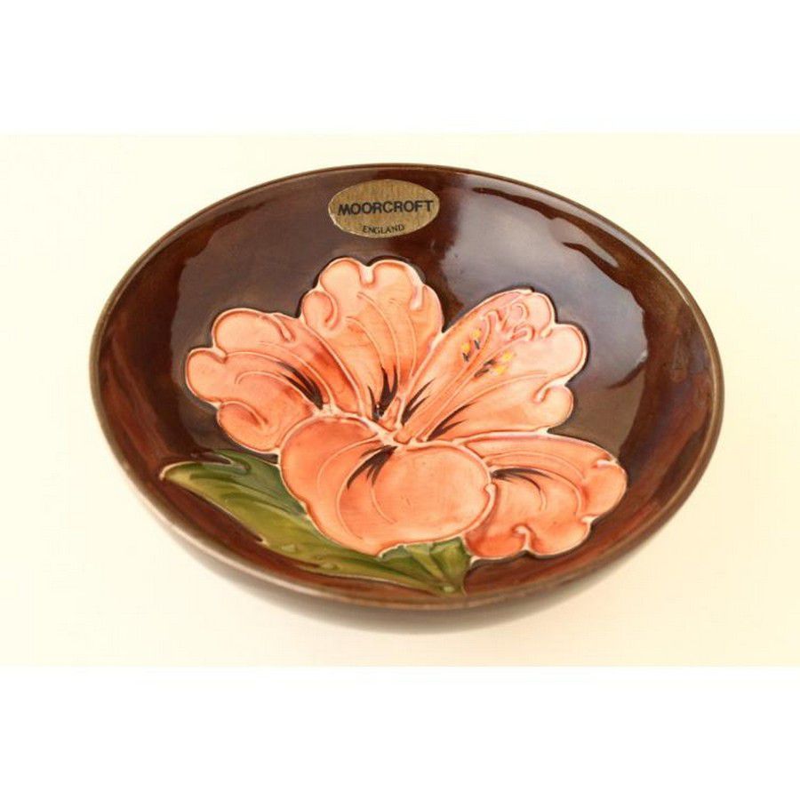 Coral Hibiscus Moorcroft Bowl Moorcroft Ceramics