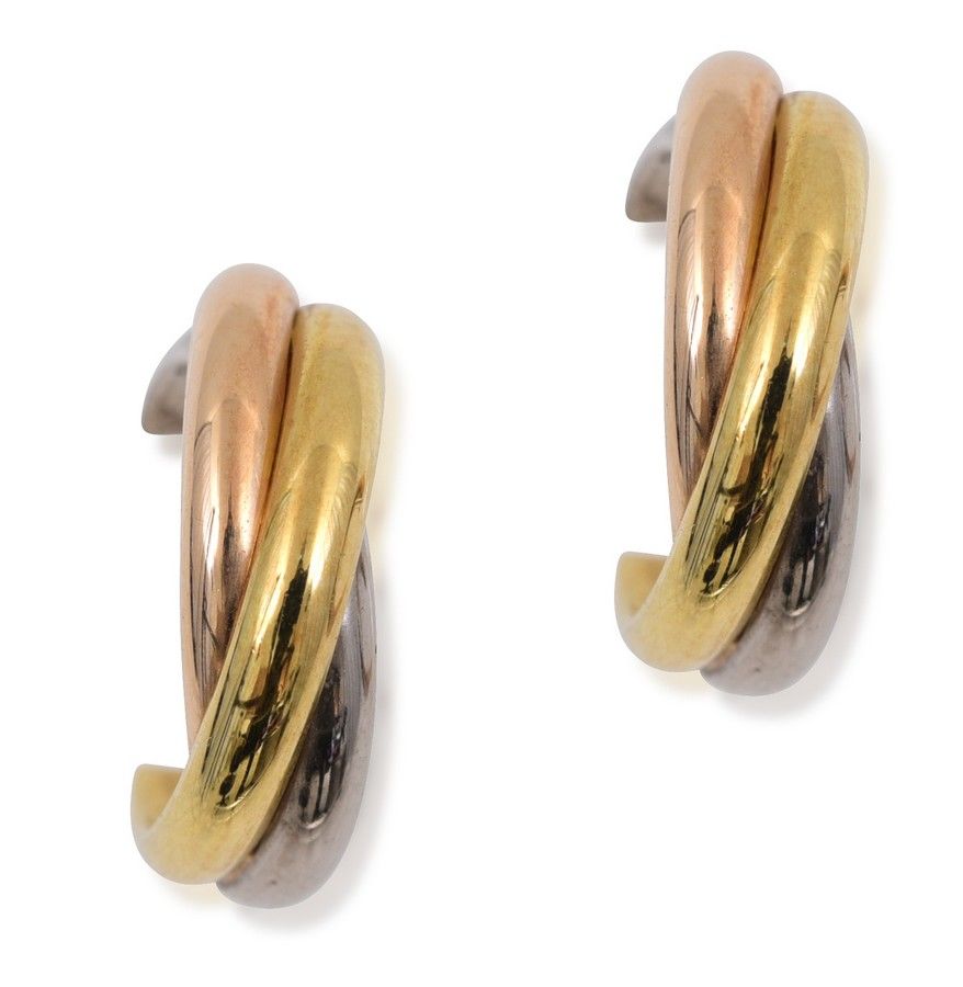 Trinity de Cartier TriColoured Gold Earrings Earrings Jewellery
