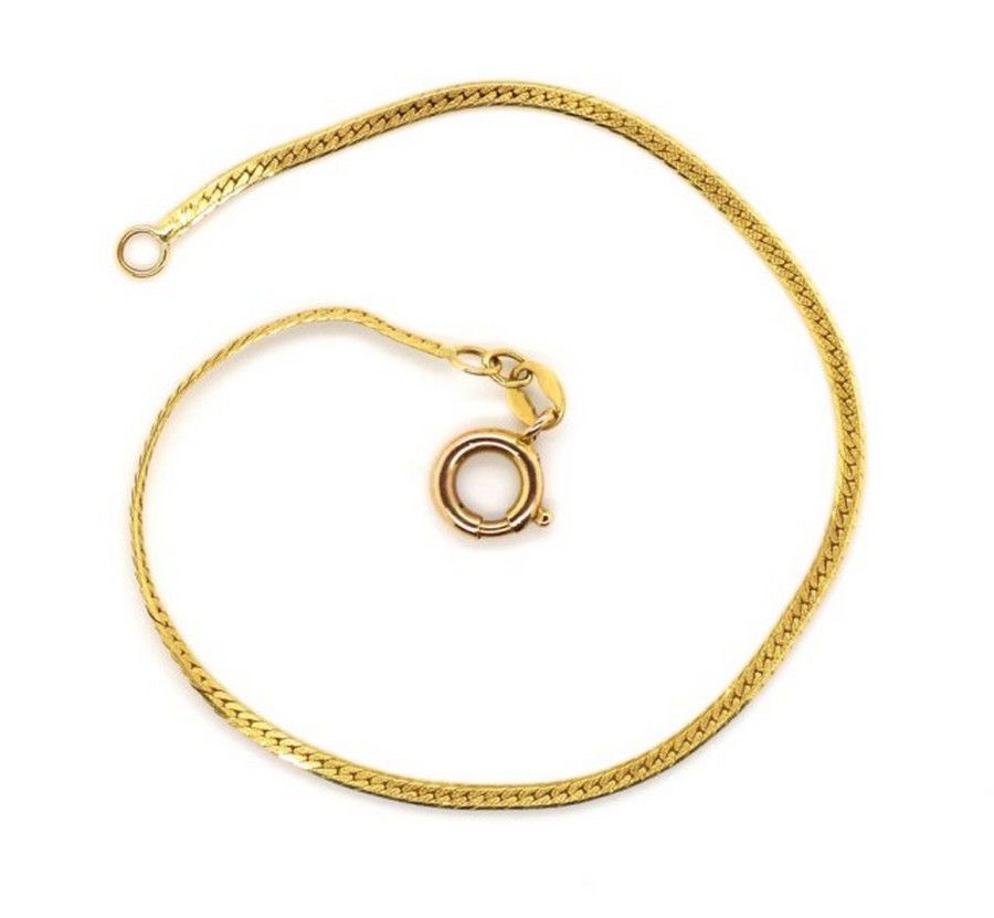 18ct Herringbone Gold Chain Bracelet 1.8g, 17.5cm Bracelets/Bangles
