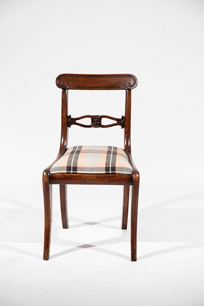 Regency mahogany single dining chair with incised top rail,… Seating