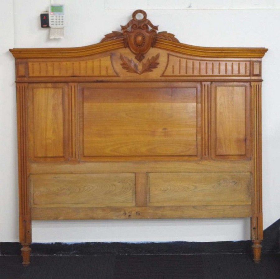 French Carved Walnut Bed Head 144cm x 145cm Beds & Cots Furniture