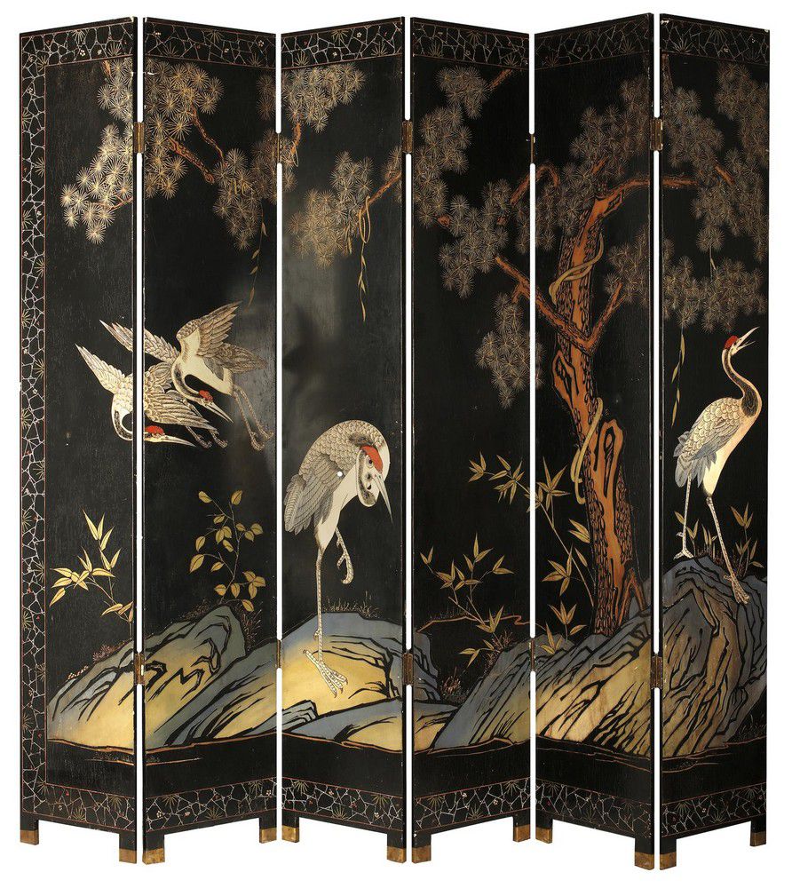 Chinese Coromandel Lacquer Six Panel Screens Furniture Oriental