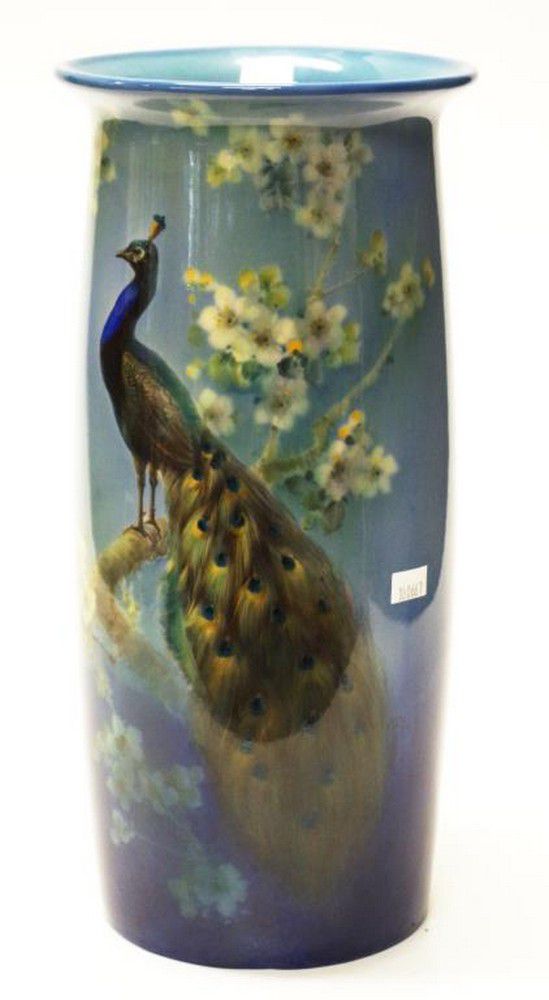 Signed Royal Doulton Peacock Vase by Harry Allen Royal Doulton Ceramics