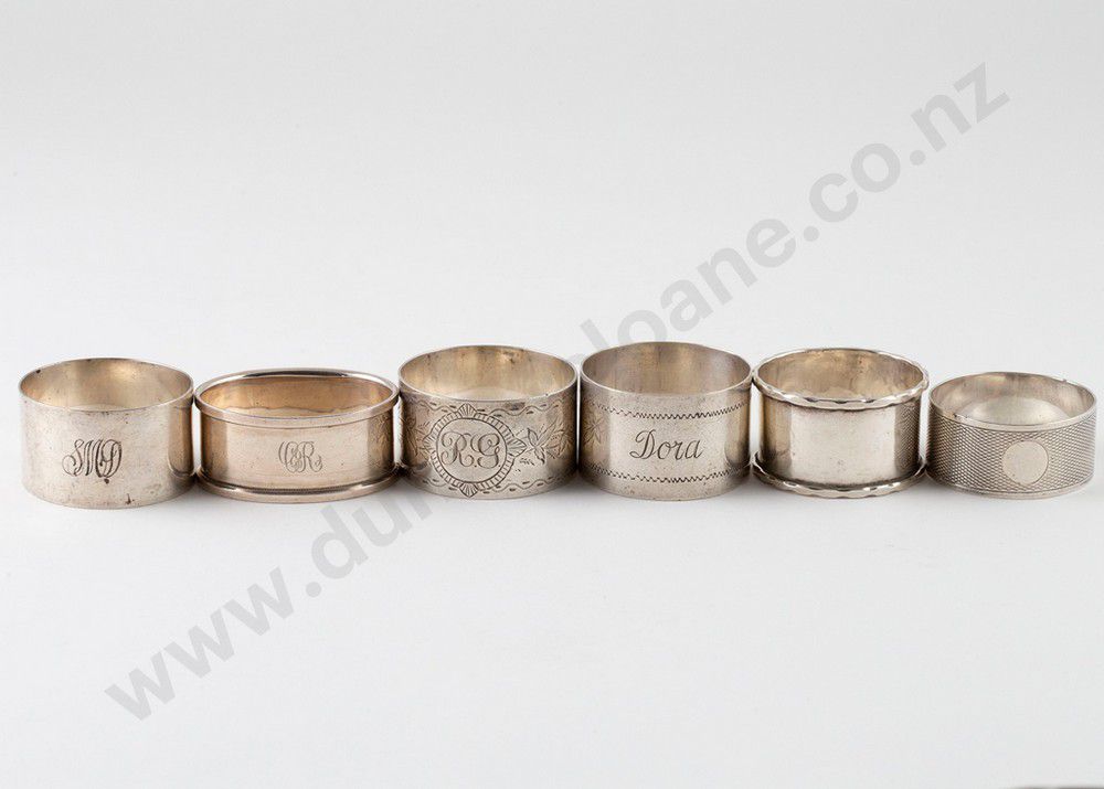 Assorted Silver Napkin Rings from New Zealand Serviette Rings Silver