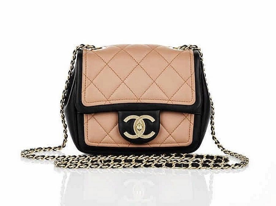 Pink and Black Chanel Mini Classic Flap Bag Handbags & Purses