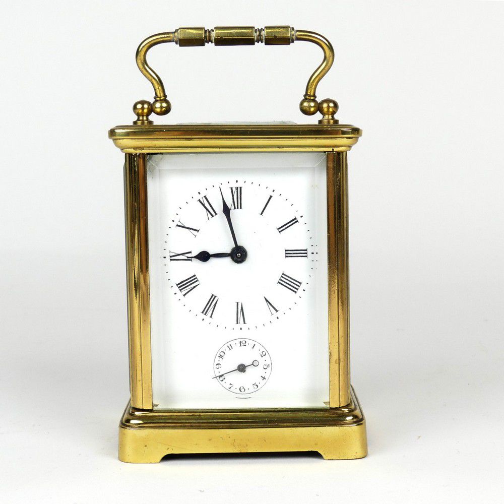 French Brass Carriage Clock with Alarm Clocks Carriage Horology