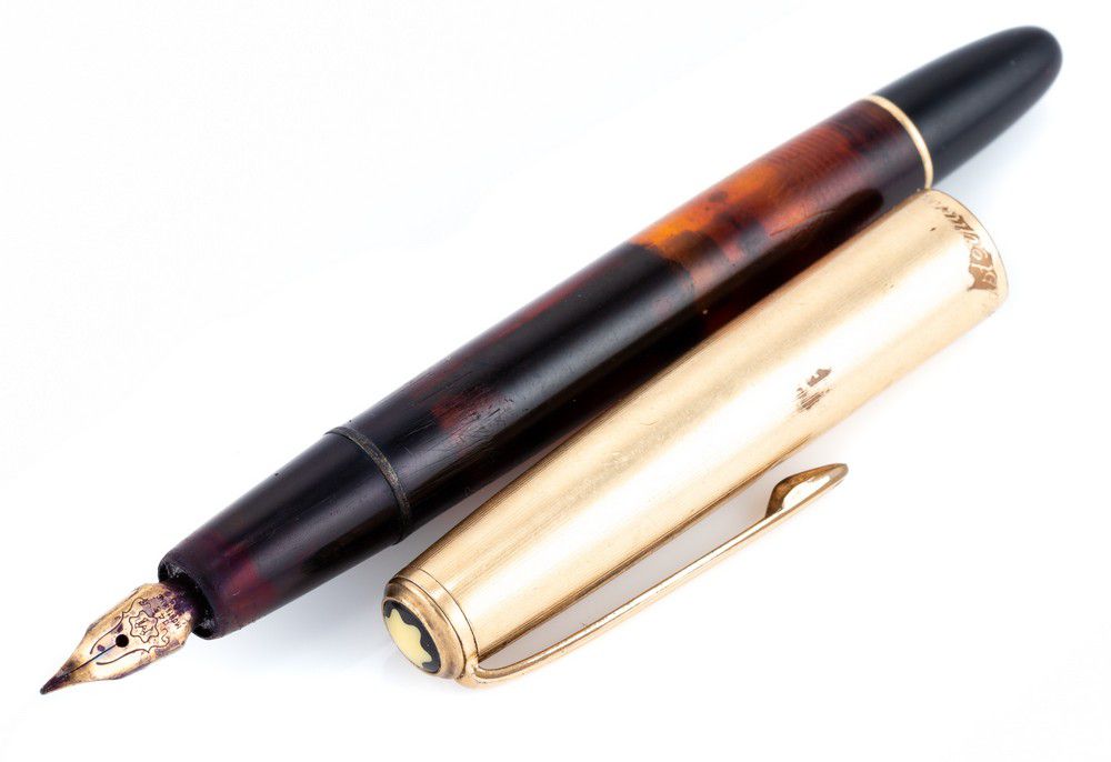 Montblanc Masterpiece Fountain Pen with Gold Nib and Amber Barrel