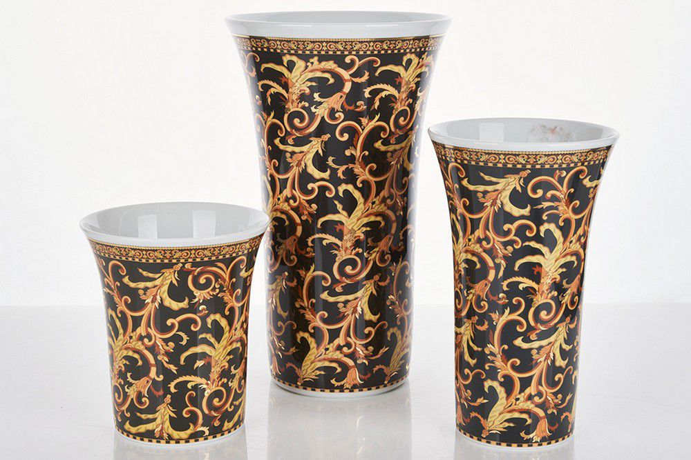 Versace Rosenthal Barocco Trumpet Vases, Provenance Gianni Versace
