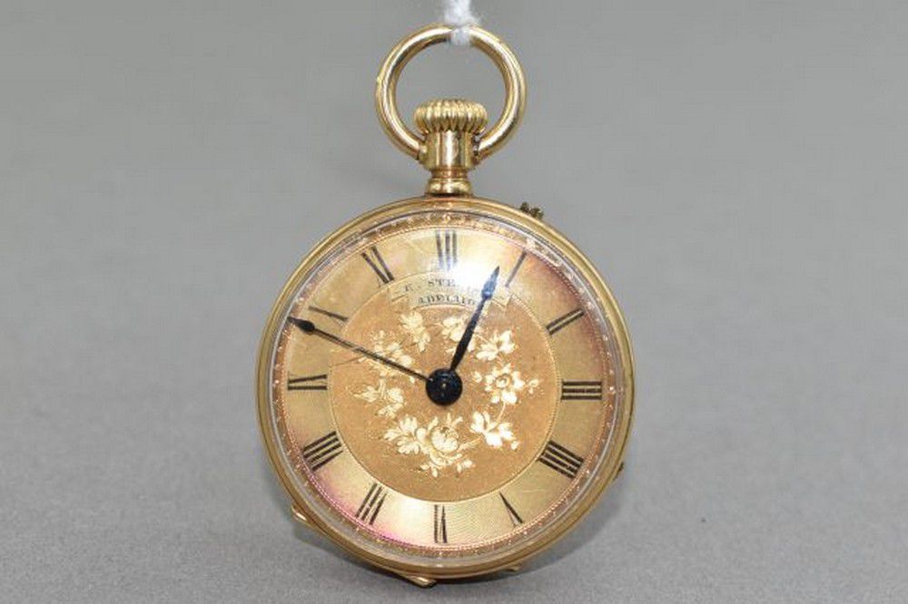Henri Steiner Antique Ladies Pocket Watch Gothic Numerals, Working