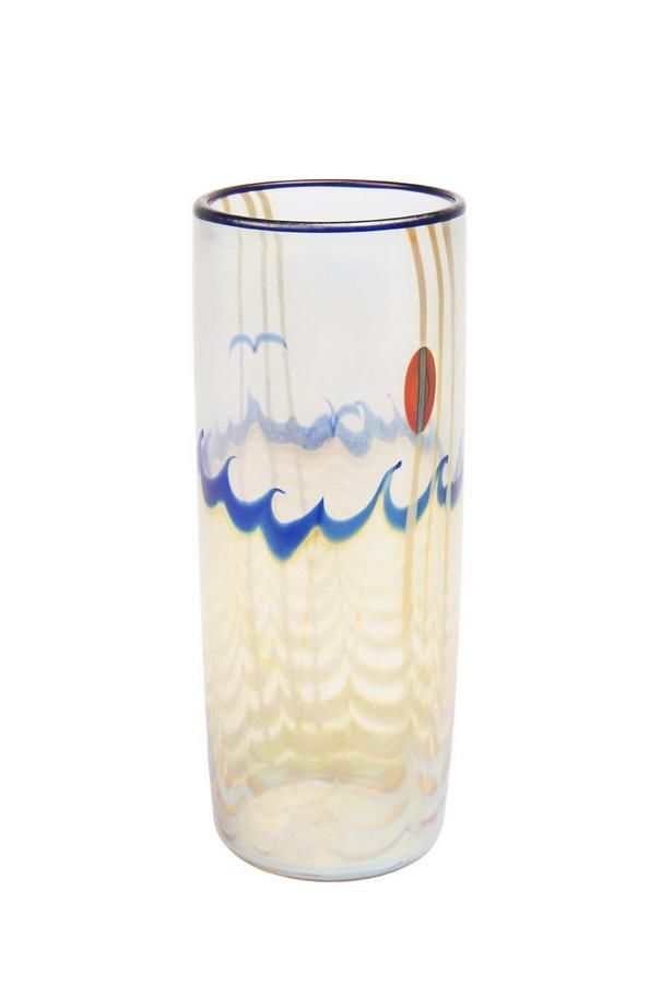 Australian Art Glass Vase Signed and Dated Australian Themes