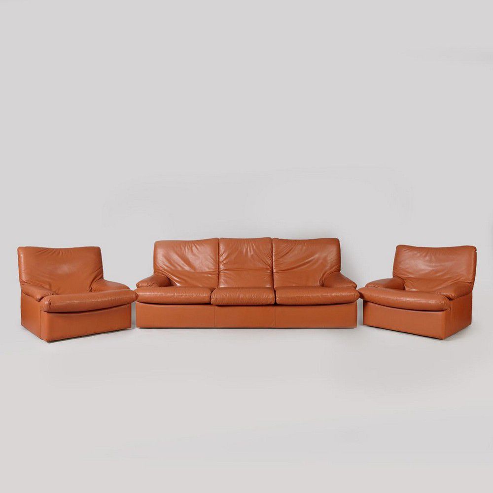 Modern Low Line Brown Leather Lounge Suite New Zealand Furniture