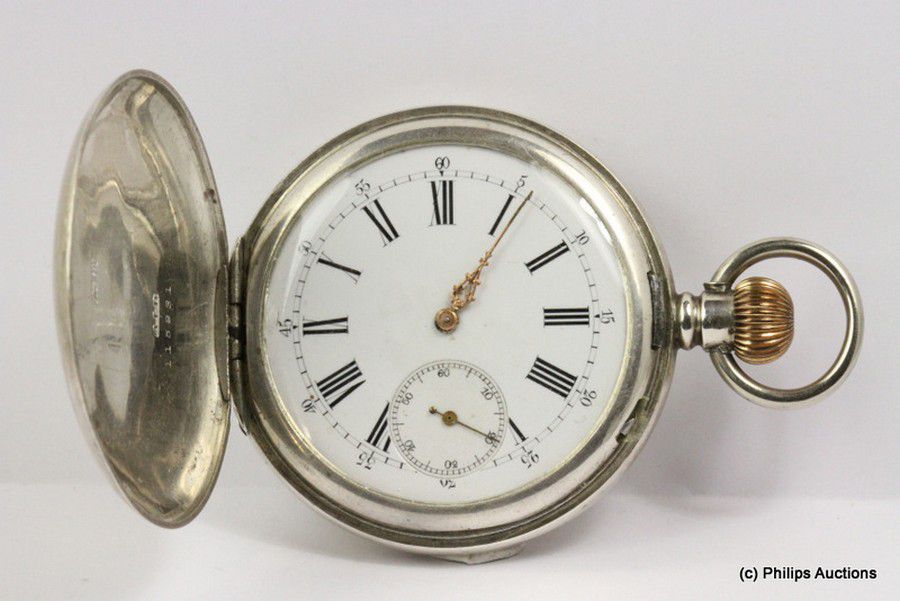 Sterling Silver Full Hunter Pocket Watch Watches Pocket & Fob