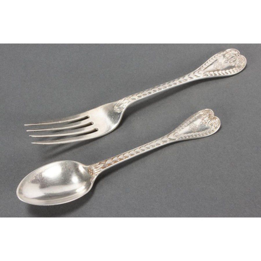 Victorian HeartShaped Christening Set, 1880 Flatware/Cutlery and