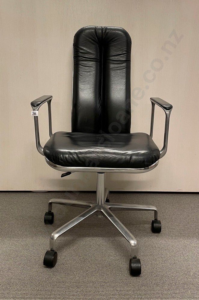 Black Leather Ergonomic Office Chair by Frederick Scott Seating