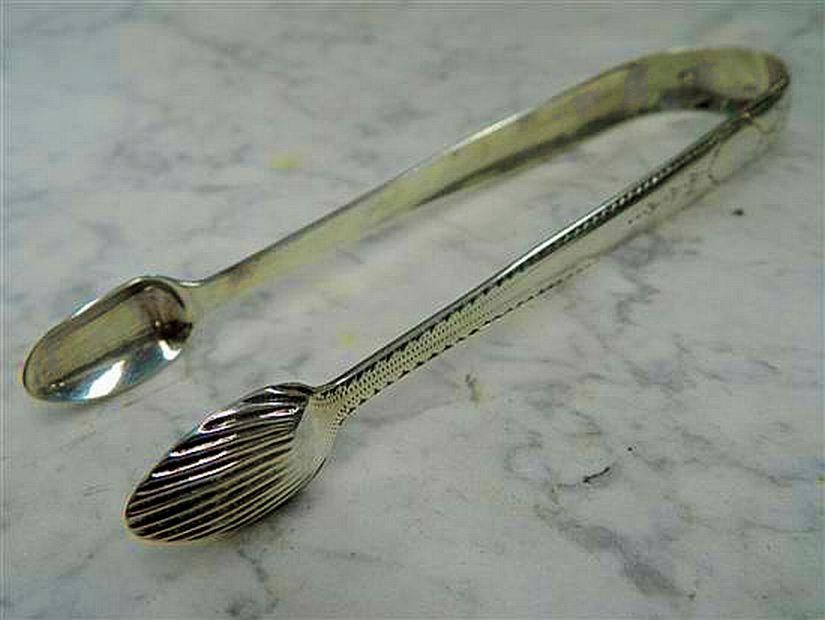 19th Century Irish Silver Sugar Tongs by James Salter Flatware