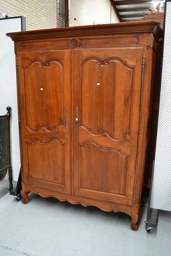 French Louis XV Walnut Armoire Antique Wardrobes Furniture