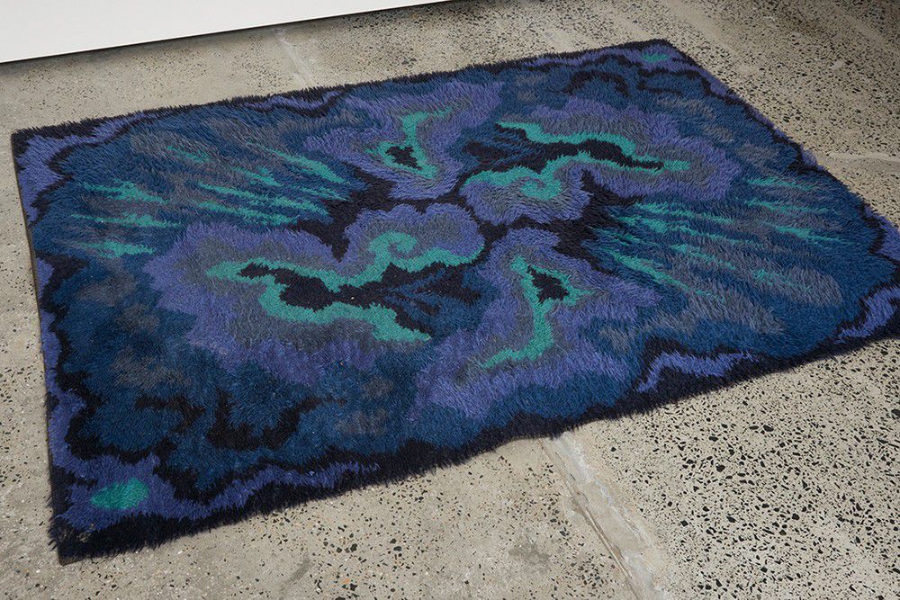 Blue and Green Wool Rug (135x192cm) Rugs & Carpets Textiles & Fabrics