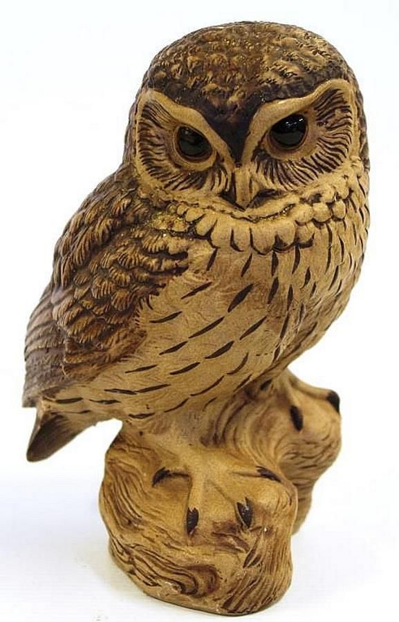 Signed Ceramic Owl Figurine by B. LinleyAdams Poole Ceramics