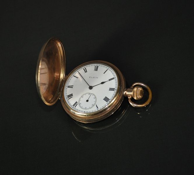 Elgin Hunter Case Rolled Gold Pocket Watch, 15 Jewel Movement Watches