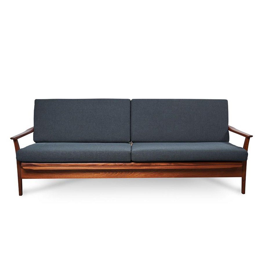 Mahoganyframed Airest daybed sofa, fully reupholstered New Zealand