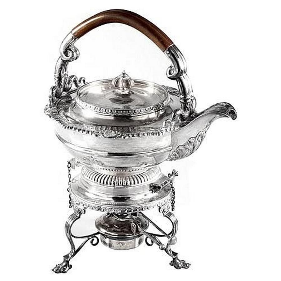 IV Silver Tea Kettle on Stand Tea & Coffee Pots Silver