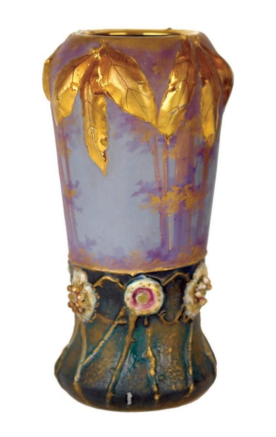 An Austrian Amphora vase of tapered cylindrical form with… Imperial