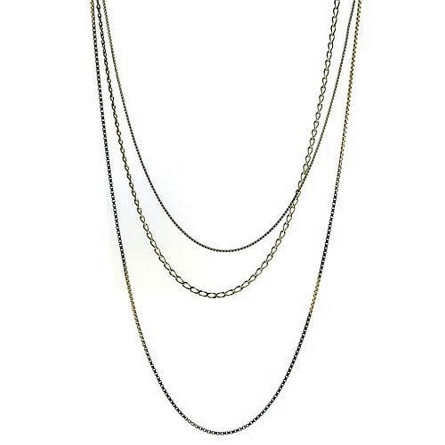 18ct Gold Chains Set Long Curb and 2 Box Chains Necklace/Chain