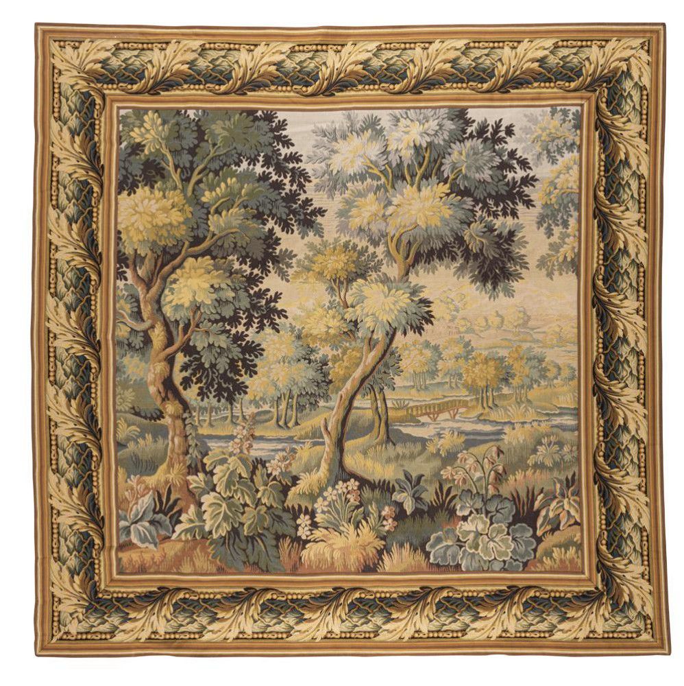 Aubusson Verdure Tapestry Large Pastoral Recreation Tapestries