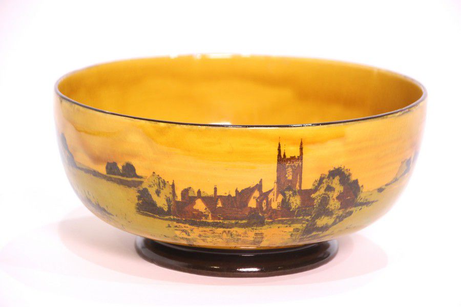 Large Royal Doulton Village Scene Bowl Royal Doulton Ceramics