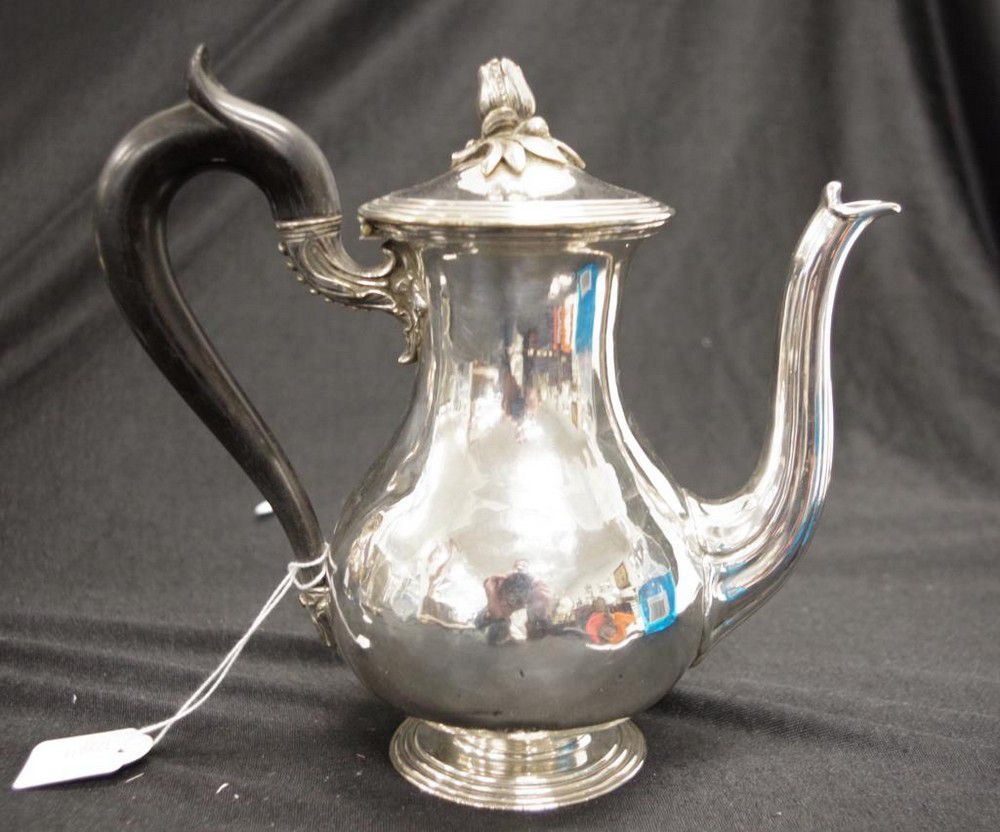 Christofle silver plated coffee pot marked to base, monogrammed,… Tea