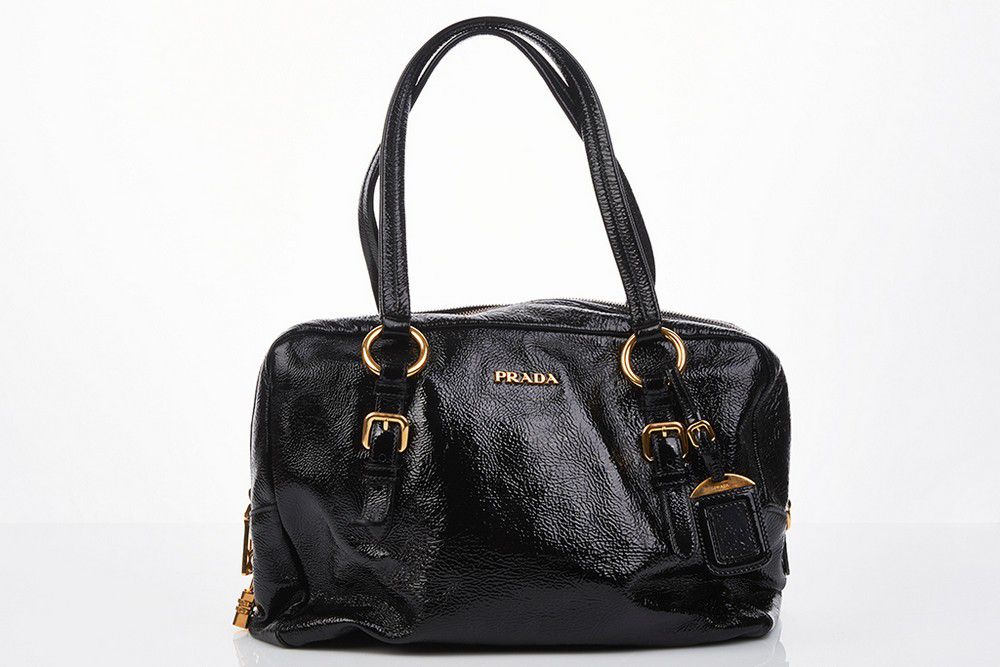 Prada Double Zip Shoulder Bag with Gold and Silver Hardware Handbags