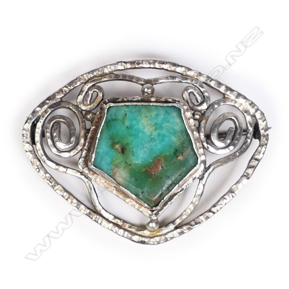 Arts & Crafts Chrysoprase Brooch by Edith Morris Brooches Jewellery