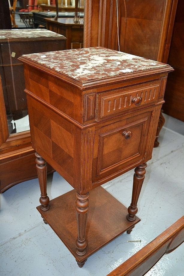 Louis XVI Marble Nightstand Bedside Furniture